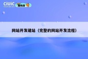 网站开发建站（完整的网站开发流程）