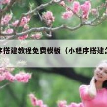 小程序搭建教程免费模板（小程序搭建怎么赚钱）