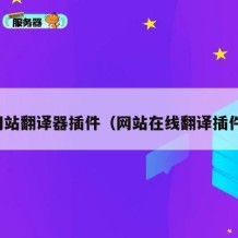 网站翻译器插件（网站在线翻译插件）