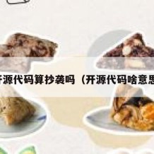 开源代码算抄袭吗（开源代码啥意思）