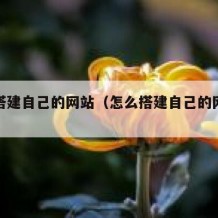 怎么搭建自己的网站（怎么搭建自己的网站服务器）