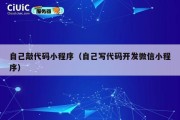 自己敲代码小程序（自己写代码开发微信小程序）