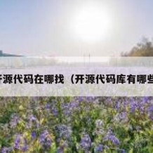 开源代码在哪找（开源代码库有哪些）