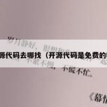 开源代码去哪找（开源代码是免费的吗）