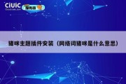 猪咪主题插件安装（网络词猪咪是什么意思）