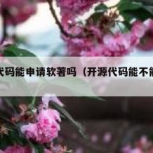 开源代码能申请软著吗（开源代码能不能拿来商用）