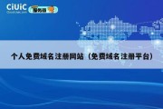 个人免费域名注册网站（免费域名注册平台）
