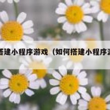 如何搭建小程序游戏（如何搭建小程序游戏平台）