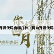 开源代码有哪几种（何为开源代码）