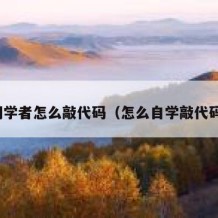 初学者怎么敲代码（怎么自学敲代码）