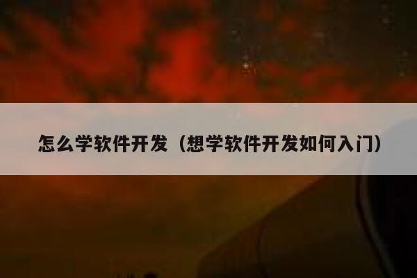 怎么学软件开发（想学软件开发如何入门） 第1张