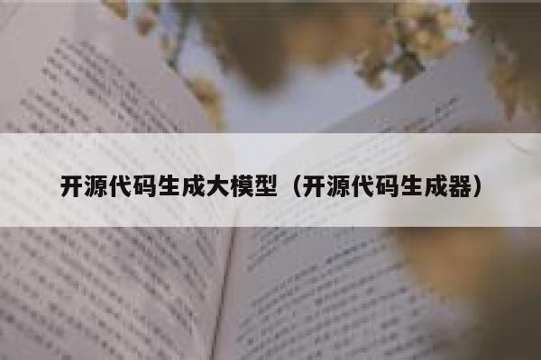 开源代码生成大模型（开源代码生成器） 第1张