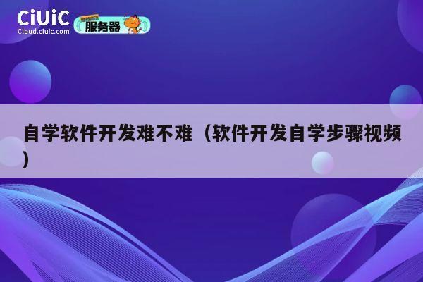 自学软件开发难不难(软件开发自学步骤视频) 第1张 自学软件开发难不难(软件开发自学步骤视频) 第1张
