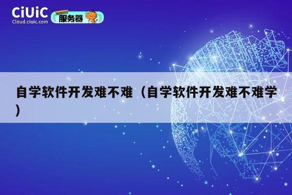 自学软件开发难不难（自学软件开发难不难学） 第1张