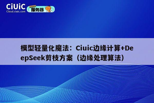 模型轻量化魔法:Ciuic边缘计算+DeepSeek剪枝方案(边缘处理算法) 第1张 模型轻量化魔法:Ciuic边缘计算+DeepSeek剪枝方案(边缘处理算法) 第1张